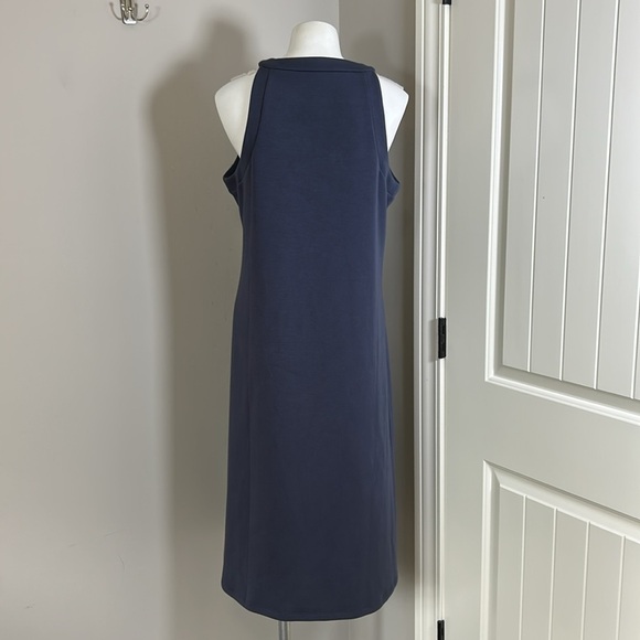 Spanx AirEssentials Tank Midi Dress Sleeveless Modal Blend Dark Storm Blue Sz L - Picture 7 of 16